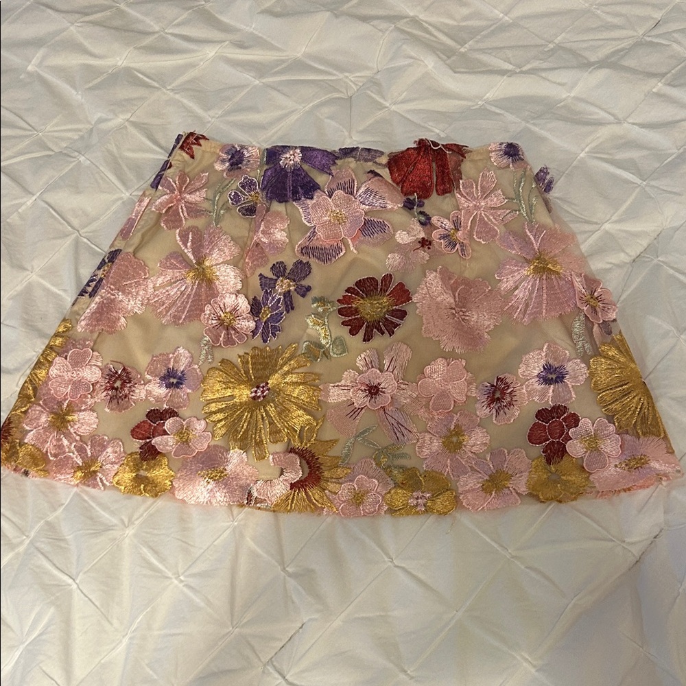 Floral Embroidered Women's Skirt